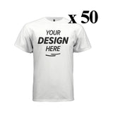 WHITE T-SHIRT SALE!!!  50 SHIRTS 1 COLOR PRINT $8 EACH