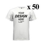 50 White T-Shirts One Color Print $8 each $400